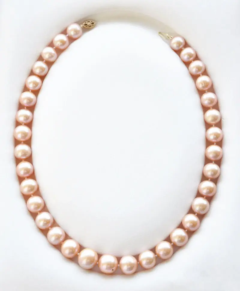 

Genuine Natural 10-11MM Pink Akoya Cultured Pearl Fashion Necklace 18" AAA+