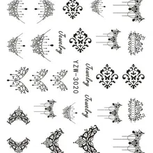 1 шт Кружева ожерелье ногтей искусство наклейки Черное кружево полный ногтей переводные наклейки на ногти