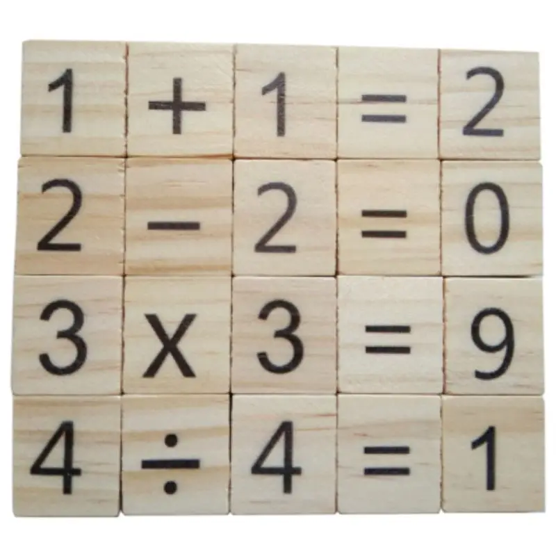 

100 Wooden Digital Scrabble Tiles Black Symbol & Numbers For Crafts Wood