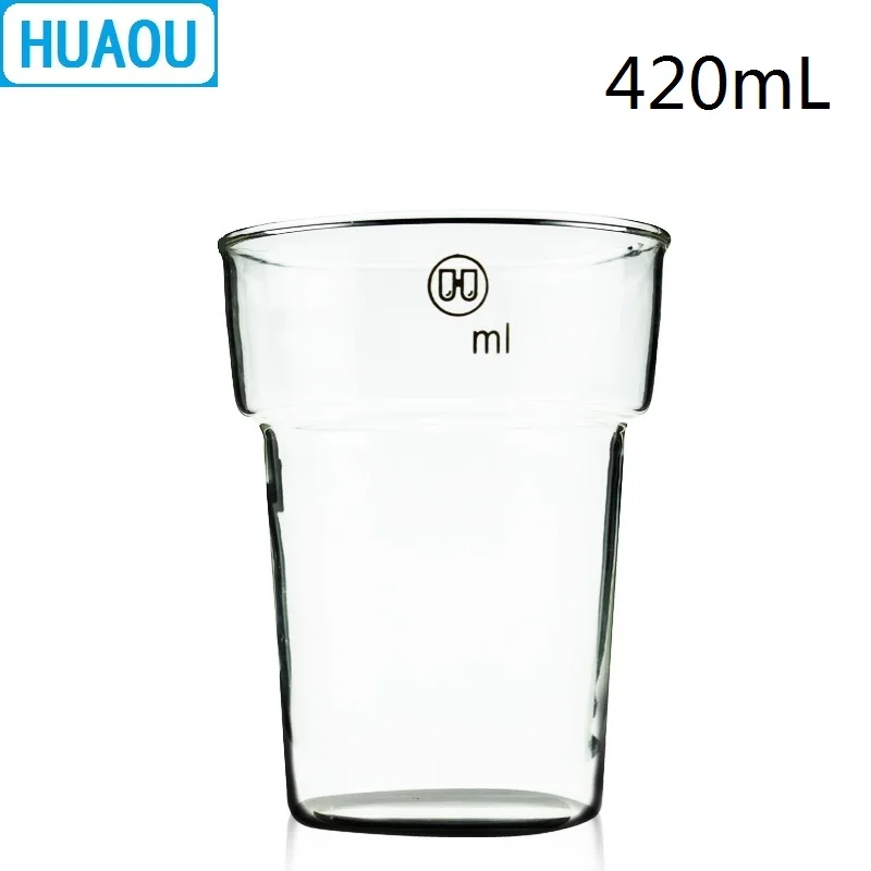 HUAOU 420 мл крашение Beaker боросиликатное 3 стекло лабораторное химическое