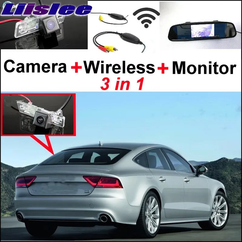 Best Offers Liislee 3in1 Speciale WiFi Camera + Draadloze Ontvanger + Spiegel Monitor Gemakkelijk DIY Parking Systeem Voor Audi A7/S7 2010 ~ 2017