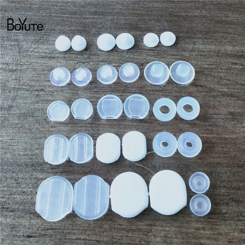 BoYuTe Wholesale White Transparent Soft Silicone Anti-Pain Ear Clip Pad Earrings Accessories DIY Jewelry Findings Components (7)