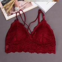 Летняя популярная распродажа! Для женщин модные, пикантные нижнее белье Топ с кружевом нижнее белье с ремешками прозрачный, кружевной, с цветами-бюстгальтер без косточек бюстгальтер, Короткие топы