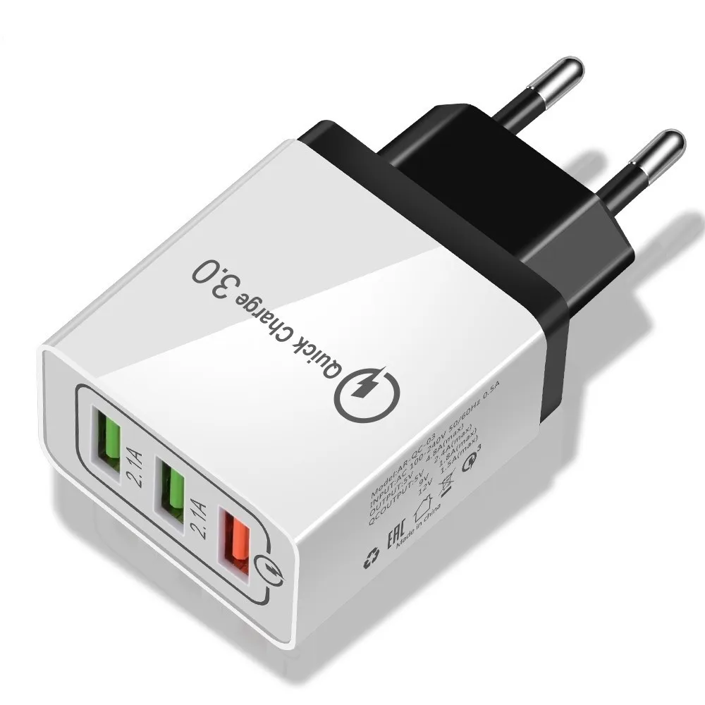 Quick charge 3,0 USB зарядное устройство для iPhone X 8 7 EU US настенное зарядное устройство Быстрая зарядка для samsung S9 S8 S7 для huawei P20 Pro Lite