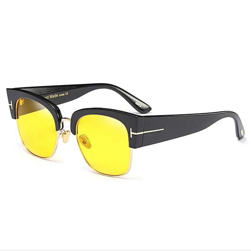 Realstar половиной квадратных Рамки Солнцезащитные очки для женщин Для женщин Брендовая дизайнерская обувь роскошные оттенки Защита от солнца Очки дамы модные очки Óculos S239 - Цвет линз: No2 Yellow