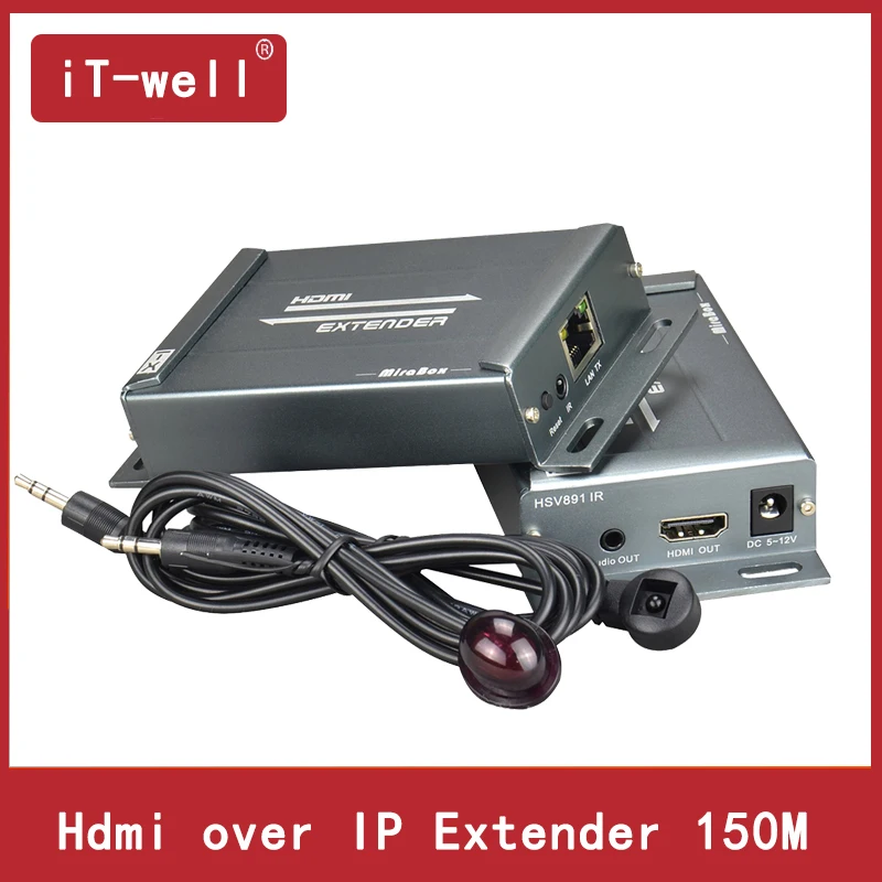 

Hdmi Extender ir over TCP/IP with Audio Extractor support 1080p cascade receivers HDMI extender ir by Rj45 UTP/STP 150M