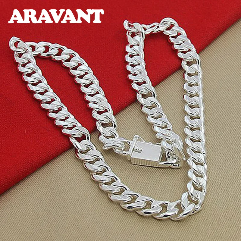 10MM Men Necklace Chain 925 Silver Necklaces Fashion Jewelry Accessories
