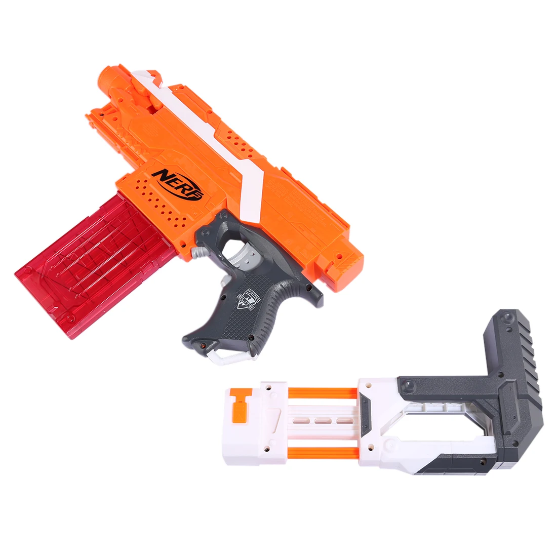 Модифицированный ABS инкрустация типа хвост штока для Nerf N-strike Элитной серии-оранжевый+ серый