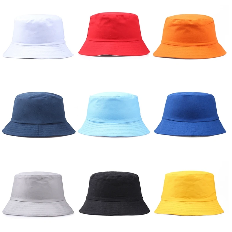 

Korean jelly-colored Color Bucket Hats for Men Panama Women Hat fisherman hat Street DIY portable basin hat tide visor