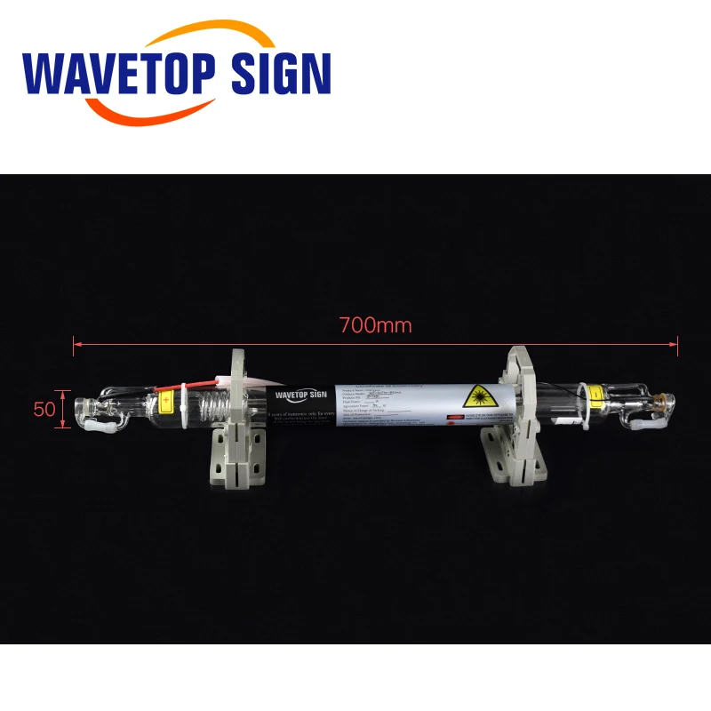 WaveTopSign Co2 Glass Laser Tube 700MM 40W Glass Laser Lamp for CO2 Laser Engraving Cutting Machine