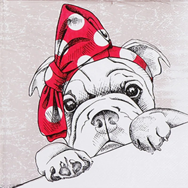 

Decoupage wedding servilletas napkins paper tissue blue red cute cartoon animal dog birthday kids party beautiful decor 20 3-pl