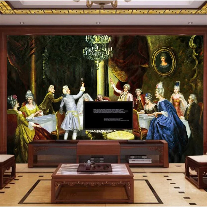 

3D-обои beibehang на заказ, Настенная картина для классического двора, масляная живопись, фон для телевизора, настенное украшение, Настенная картина, 3d обои