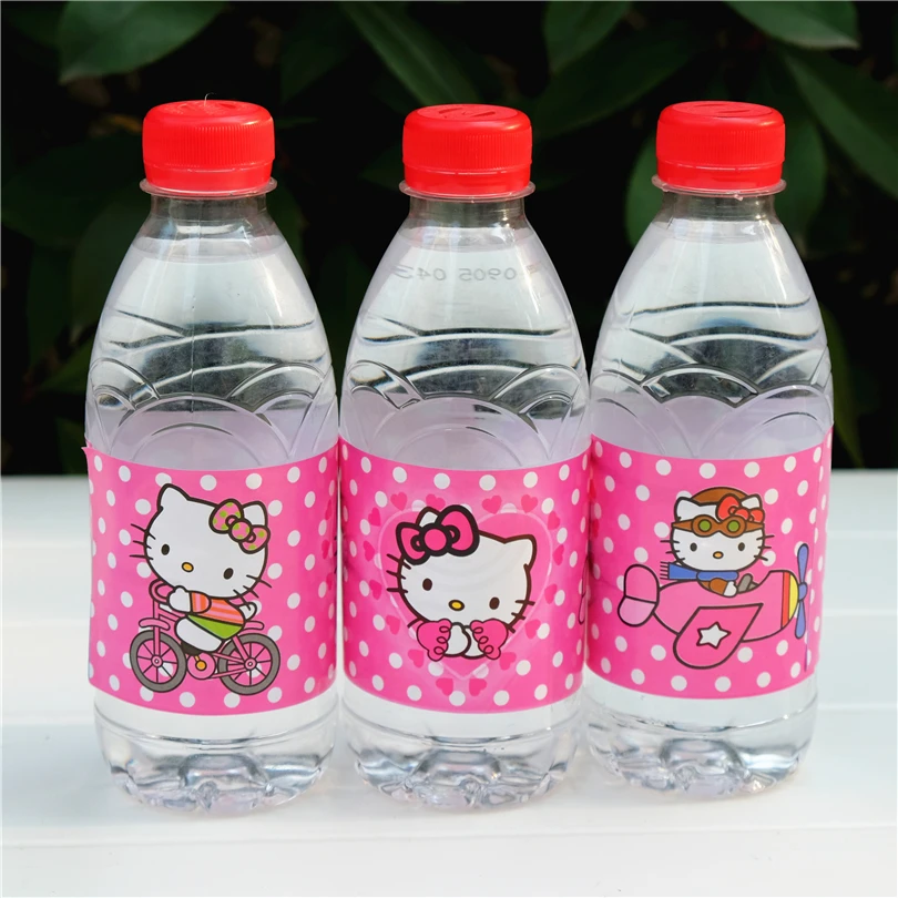 12 шт. рисунок Hello Kitty бутылок с водой конфета дети день рождения принадлежности