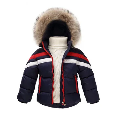 Зимняя куртка для девочек и мальчиков, детская парка, Детские теплые пальто, толстые пуховики, зимние костюмы для девочек, брендовая одежда, верхняя одежда - Цвет: Dark blue Jacket