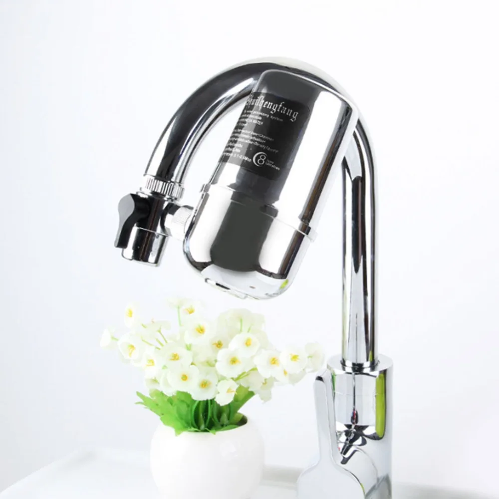 

1Set Silver 360-Degree Swivel Water Filter Cleaner Hi-Tech Ceramic Jug Remove Contaminant Tap Faucet Purifier