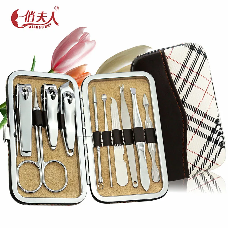 

10Pcs/set Professional Stainless Steel Toe Finger Cuticle Nipper Nail Clipper set Trimmer Cutter Scissors Nail Art Manicure Tool