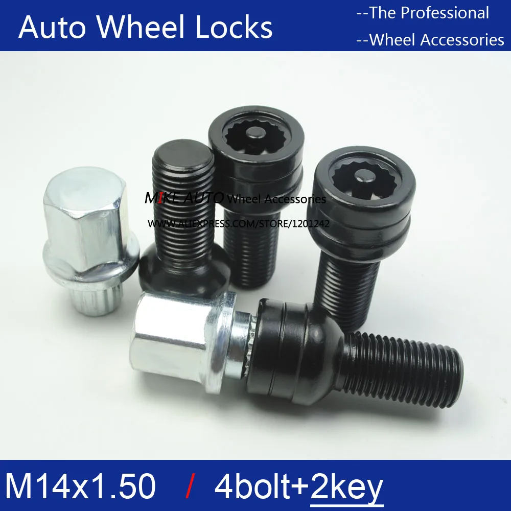 4Bolts2keys m14x1.50 мм 1,5 Колесный болт для замка, гайка для VW Golf 6 7 LAVIDA Tiguan CC Tiguan Passat Polo beetle Jetta