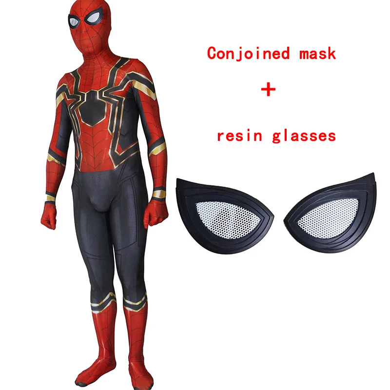 Человек-паук вдали от дома Питер Паркер костюм зентай для косплея Человек-паук Ночная обезьяна супергерой комбинезоны костюм для мужчин и женщин - Цвет: 3 Conjoined mask