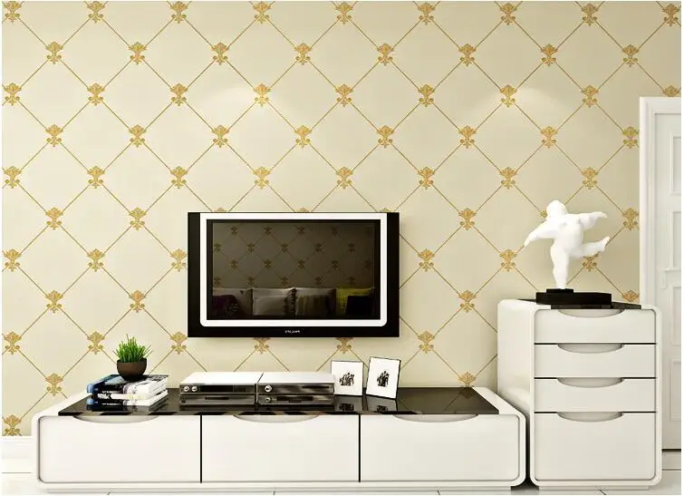 Waliicorners Modern minimalist diamond lattice 3D three-dimensional embossed nonwoven wallpaper bedroom living room tv 21 QQ20180105183523