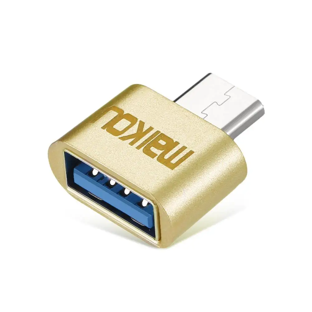Мини металлический USB 3,0 мужчина к type-C Женский адаптер OTG USB3.0 к USB C адаптер конвертер для Macbook для смартфонов/планшетов - Цвет: Gold