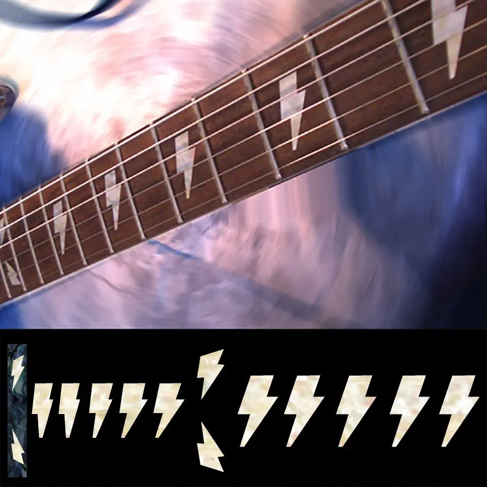 

Маркеры Fretboard с инкрустацией, наклейки для гитары и баса, молния, болт