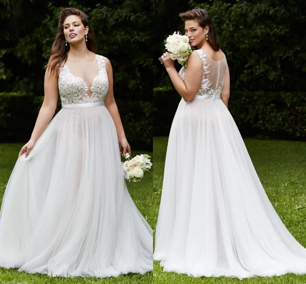 2016 Plus Size Wedding Dresses Summer Beach Bridal Gowns With