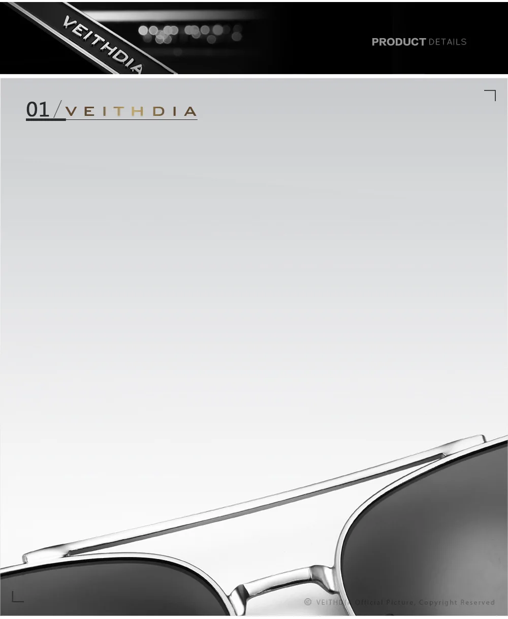 Бренд veithdia унисекс дизайнерские алюминиевые Для мужчин солнцезащитные очки поляризованные Зеркало Мужской очки солнцезащитные очки для