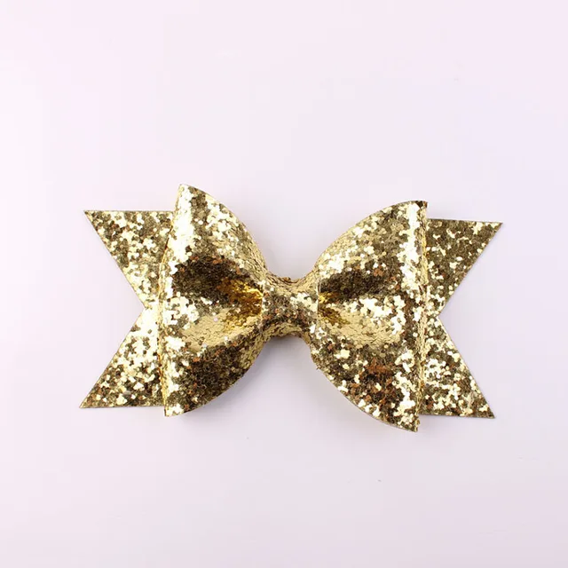 Large Gold Glitter Bow Clips Fabric Bow Hair Clip For Girls Adult Hair