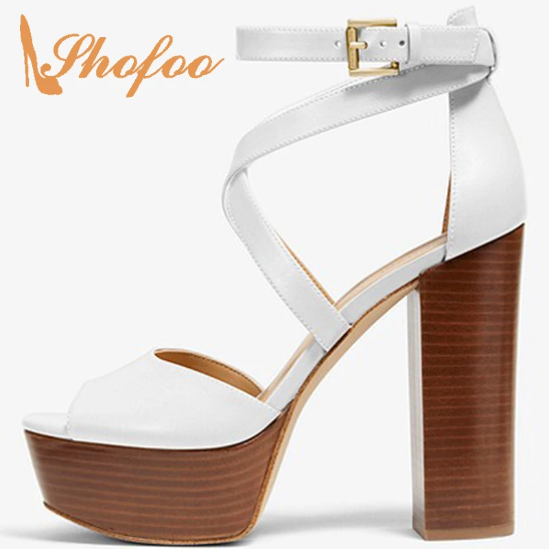 white platform sandals size 11
