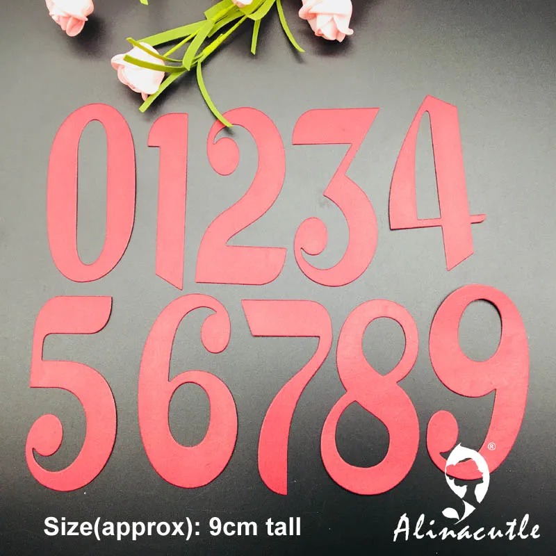 

Die Cut METAL CUTTING DIES cut MEGA 9CM TALL NUMBERS Alinacraft Scrapbook paper craft album card punch knife art cutter