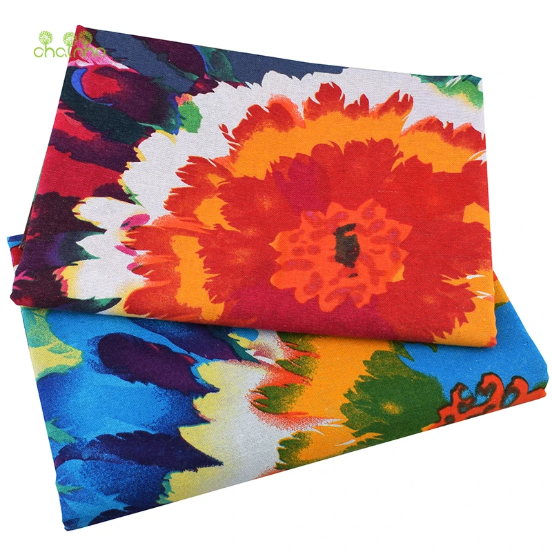 Chainho яркие цвета ткань из хлопка и льна с принтом для сделай сам квилтинг шитье