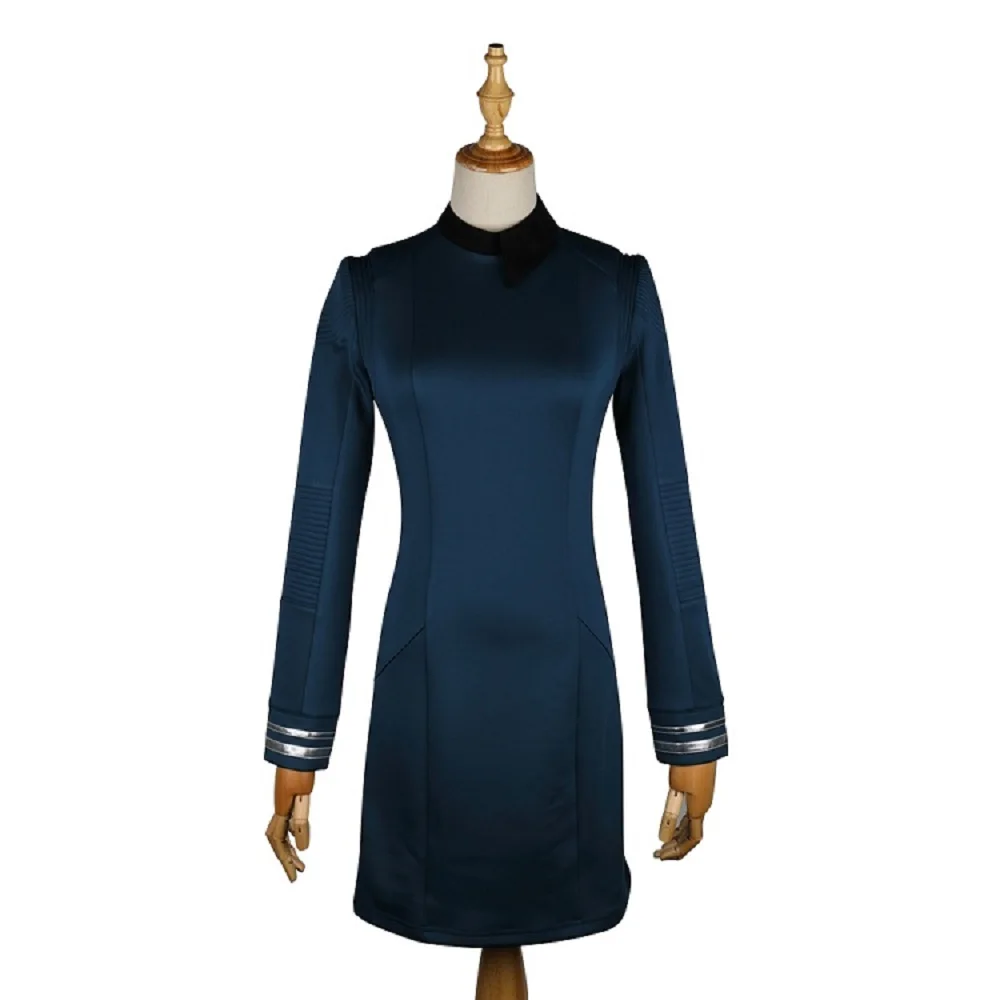 New Star Trek Discovery Season 2 Starfleet Commander Female Blue Uniform Dress Badge Costumes Woman Adult Cosplay Costume (2)