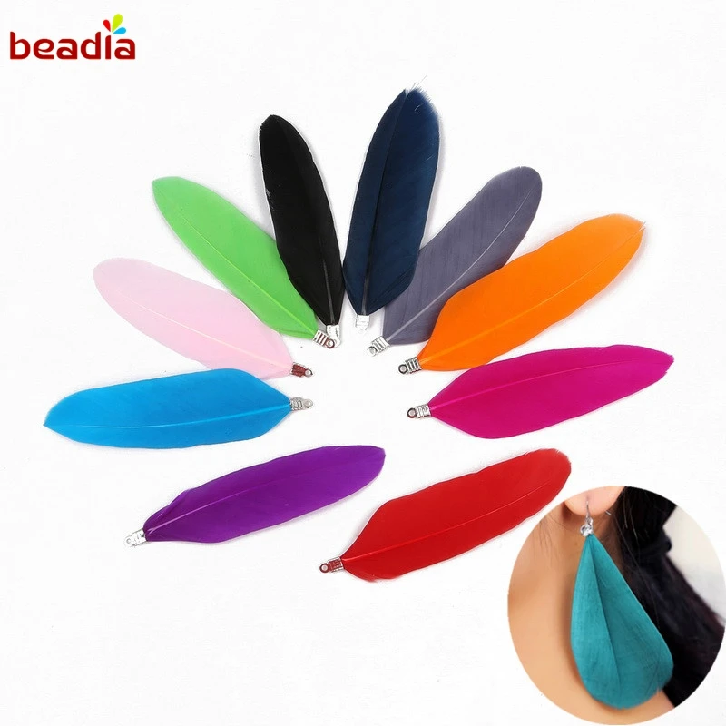 

Trendy Bohemia Style Colorful Feather Charms Feather Pendants for Jewelry Making Accessories DIY Earrings Necklace for Women