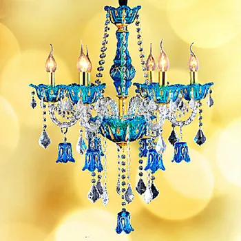 

LED Chandeliers Modern Blue Crystal Candle Chandelier Lights Lamps for Home Indoor Lighting Lustres De Sala Lustre De Cristal