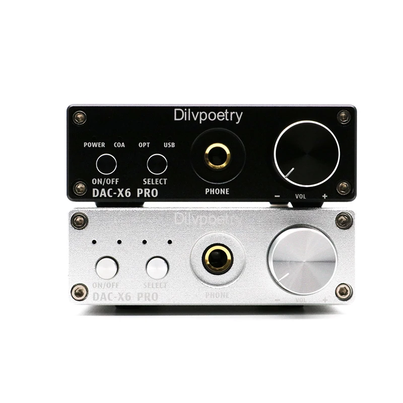 Dilvpoetry DAC-X6 PRO Desktop DAC Headphone Amplifier Audio 6.35mm Headphones Amplifier CS4398 Hifi USB DAC Headphone Amp 300ohm
