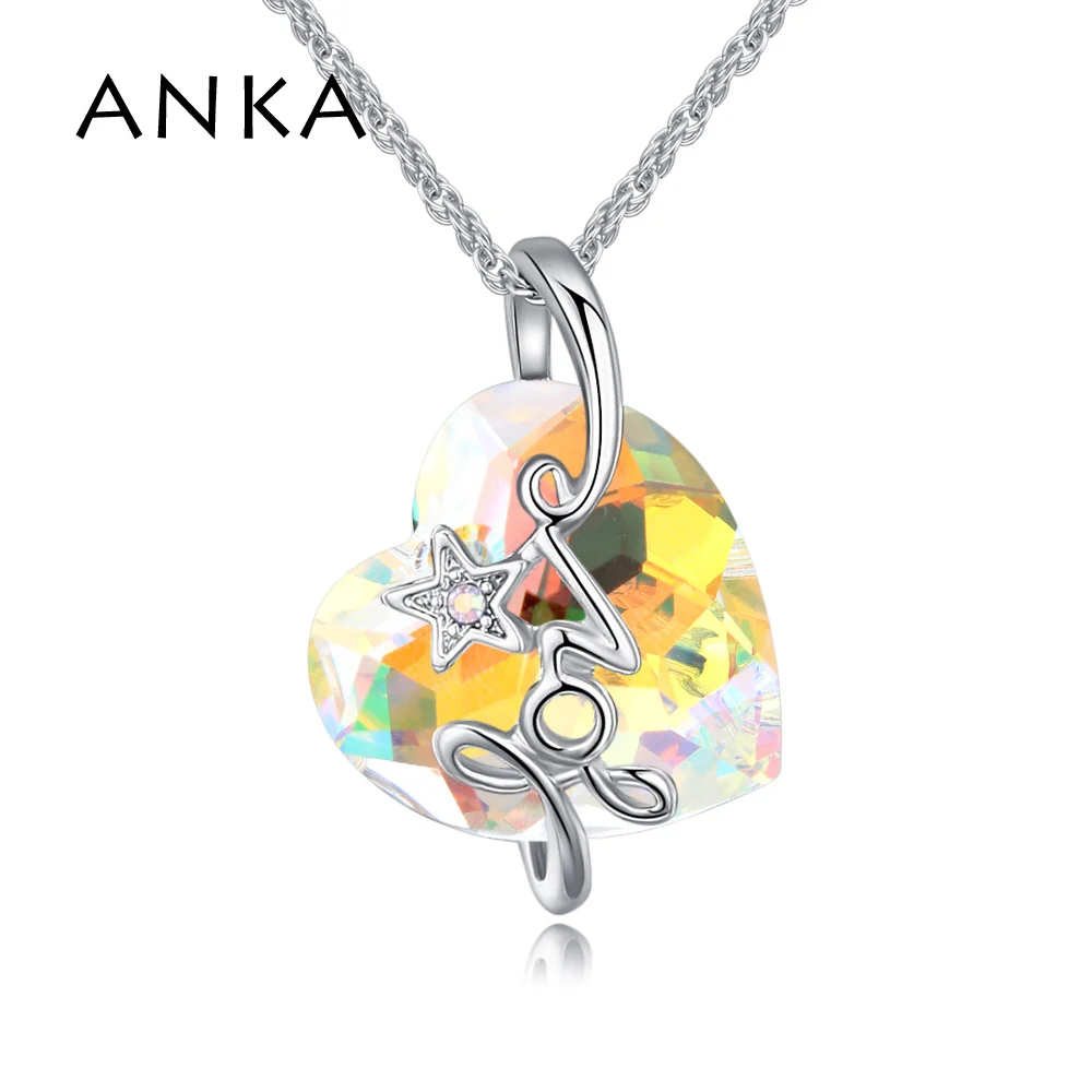 

ANKA romantic pendant necklace for women fashion love heart necklace jewelry Christmas gift crystal from Austria #129190