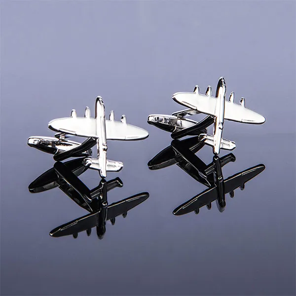 New High Quality Mens Design Airplane Cufflinks Helicopter Aircraft Cuff Links For Business Shirt Wedding Gift Free Shipping - Окраска металла: 156138