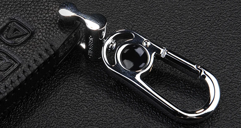 Leather Remote Case Car Key Bag Cover for Jaguar 5 Buttons Smart Key Luxury Genuine Hand Sew Red Line 1PC