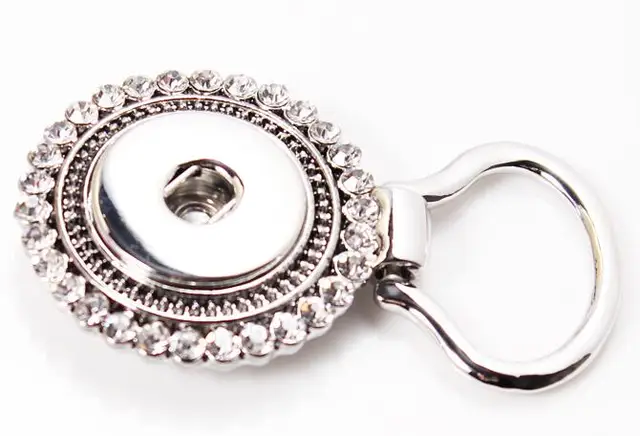 New Snap Jewelry Rhinestones Heart Glasses Holder ID Badge