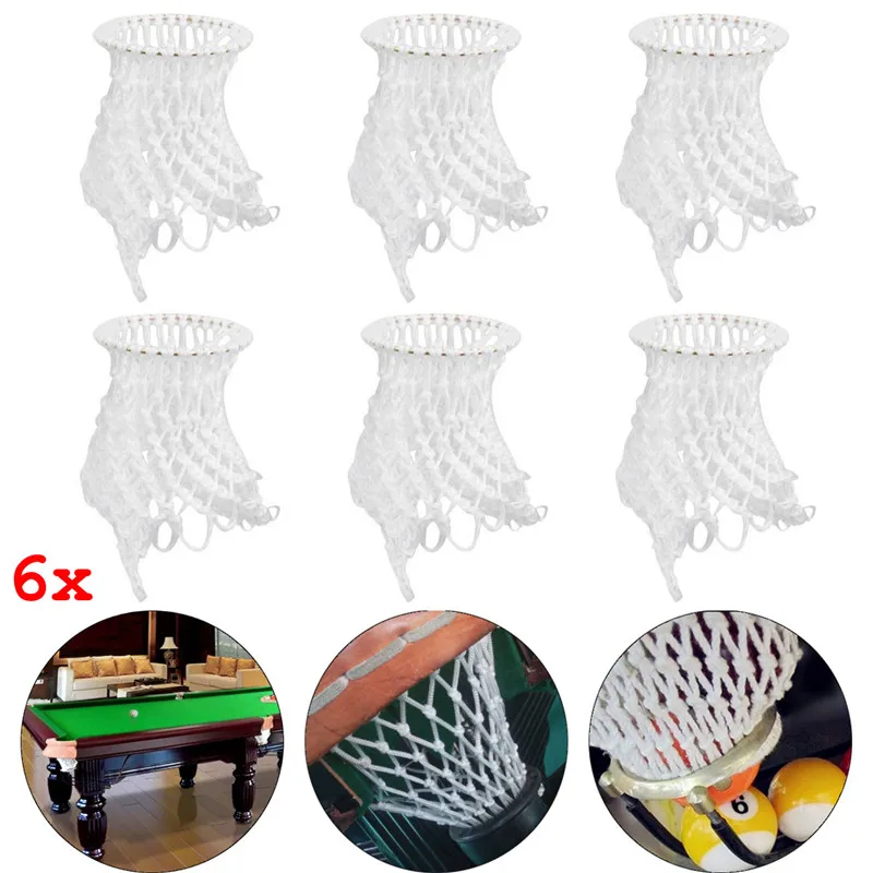 

Best Deal 6 Pieces/Lot White Billiard Pool Table Cotton Mesh Net Bags Pockets Club Kit Snooker Accessories Replacement Pouches