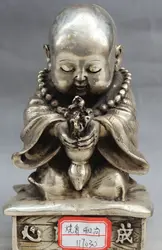 4 "Старый Тибет Буддизм Фиолетовый Бронзовый Стенд Махакалы Разгневанного Божества Статуя Будды S0705