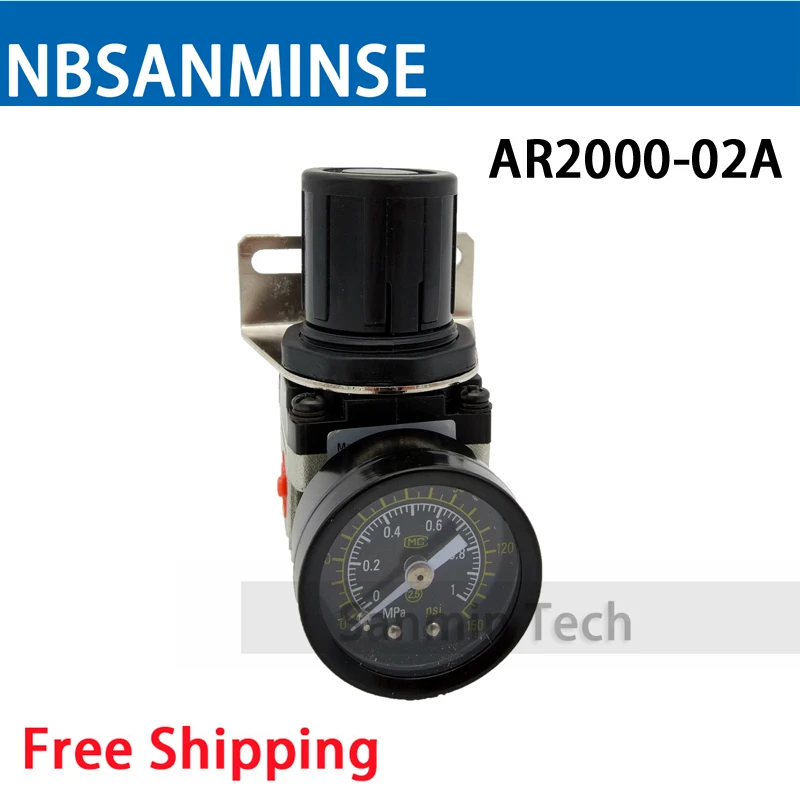 

NBSANMINSE AR2000 Air Regulator 1/8 1/4 3/8 1/2 3/4 1 inch SMC Type Air Source Equipment Units Air Valve