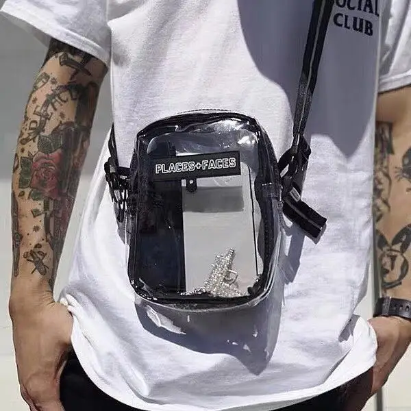 

2019SS PLACES+FACES Tshirt Hip Hop Pf Bags Shoulder Tops Tees Waist Pack Board Bag P+F Places+Faces Package Tshirt