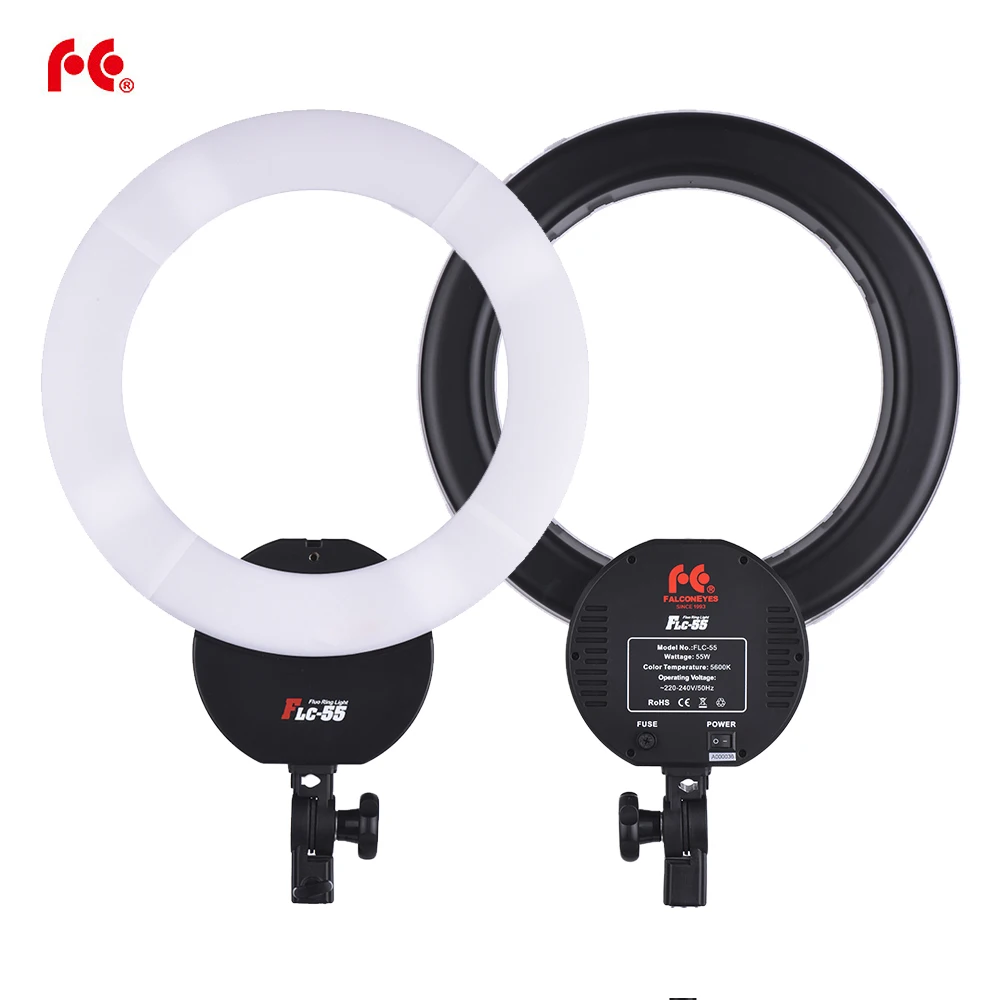 

FalconEyes FLC-55 Photography Lighting 16 Inch Fluorescent Video Ring Light Lamp 55W 5600K Studio Portrait with White Filter