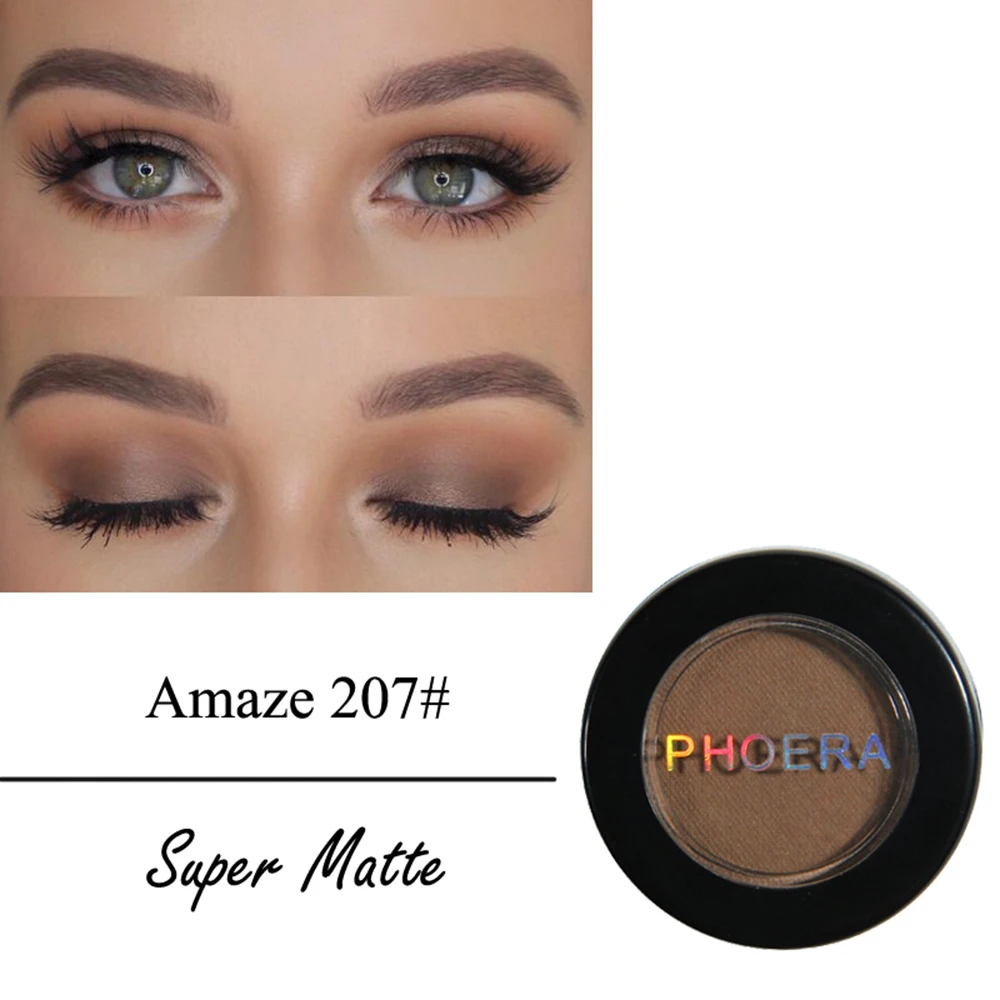 PHOERA матовые Smoky Eyes тени для век Палитра теней для макияжа Водонепроницаемый Блестящий мерцающий тени для век sombra 12 видов цветов косметический подарок для девочки TSLM2 - Цвет: 207