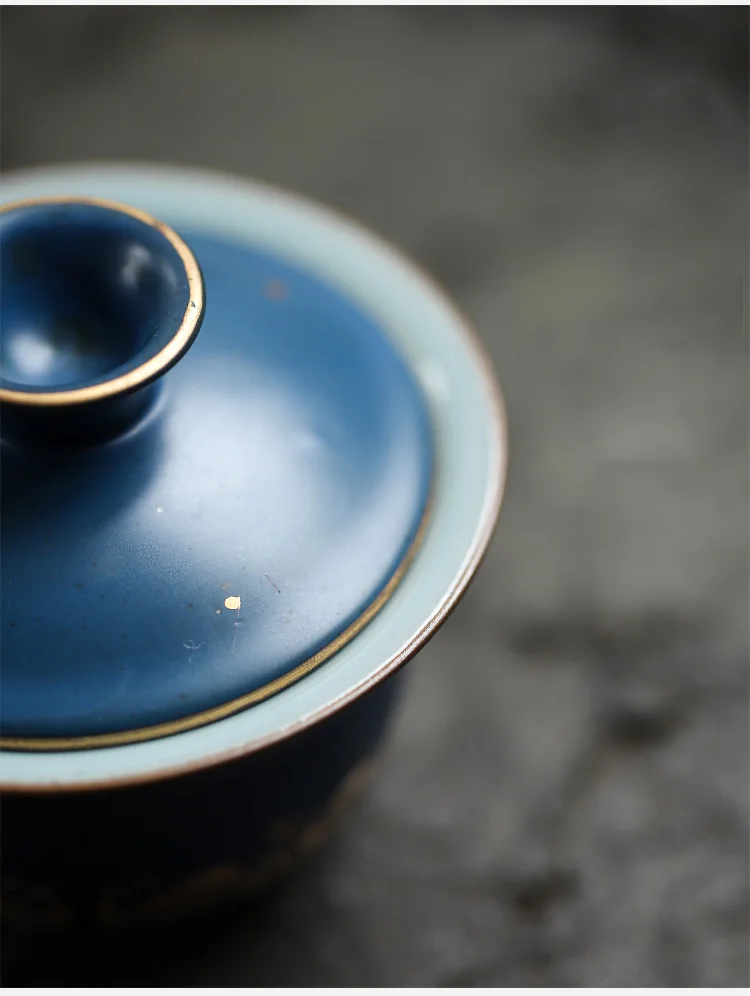 TANGPIN синий керамический чайник gaiwan с 3 чашками gaiwan чайные наборы портативный чайный набор для Путешествия Посуда для напитков