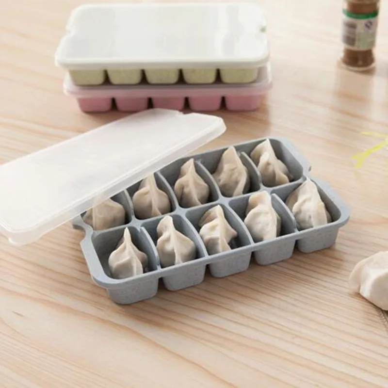 

10 Grids Refrigerator Box with Cover Sushi Dumpling Food Storage Container Stackable Box Eco-friendly Fridge Snack Foods Case