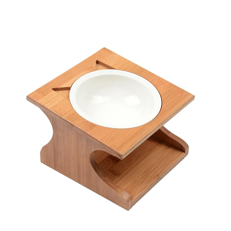 New Dog Food Bowls Elevated Dog Cat Bowls Ceramic Stainless Steel Pet Bowl Pet Feeder Cats Dogs Feeding Dish Pet Supplies