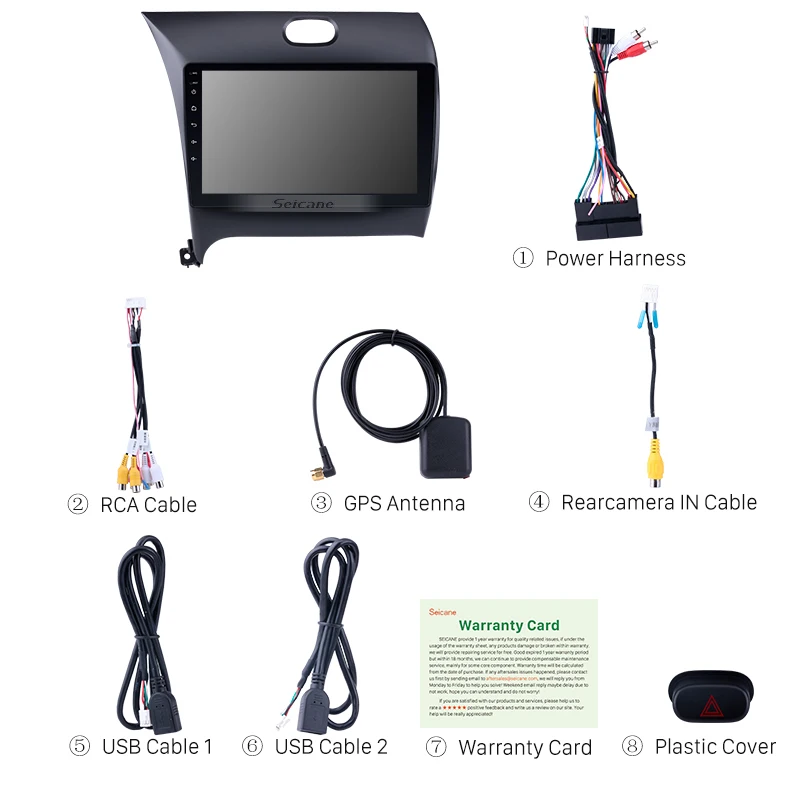 Excellent Seicane 9" Android 8.1 Car Radio Head Unit Player GPS Navigation for 2013 2014 2015 2016 KIA CERATO K3 FORTE With SWC 3