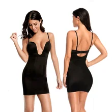 NINGMI Slimming Body Shaper Women Bodysuit Full Slip Skirt Shapewear Seamless Waist Trainer Wireless Bra Briefer Dress Corsets